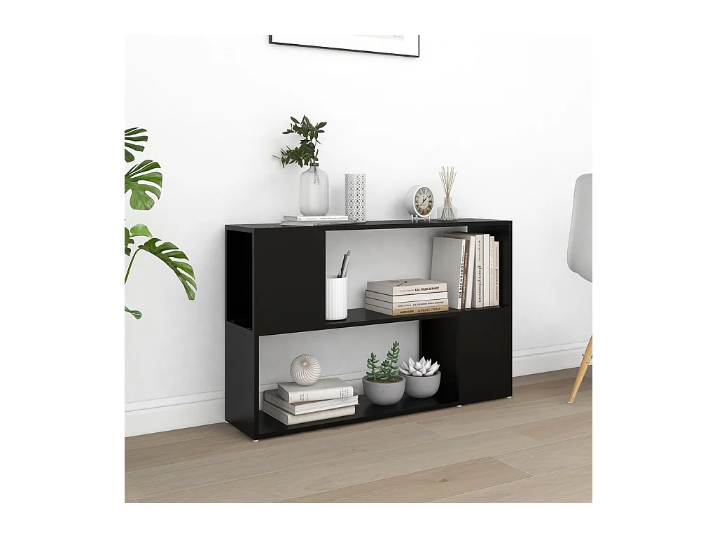 Bibliothèque | Etagère de rangement | Meuble de rangement Noir 100x24x63 cm Bois d'ingénierie