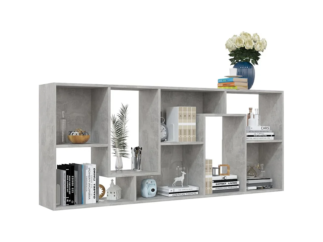 Bibliothèque | Etagère de rangement | Meuble de rangement Gris béton 67x24x161 cm Bois d'ingénierie