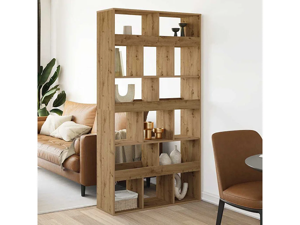 Libreria | Scaffale | Mobile di stoccaggio Rovere Artigianale 100x33x187,5cm in Legno Multistrato