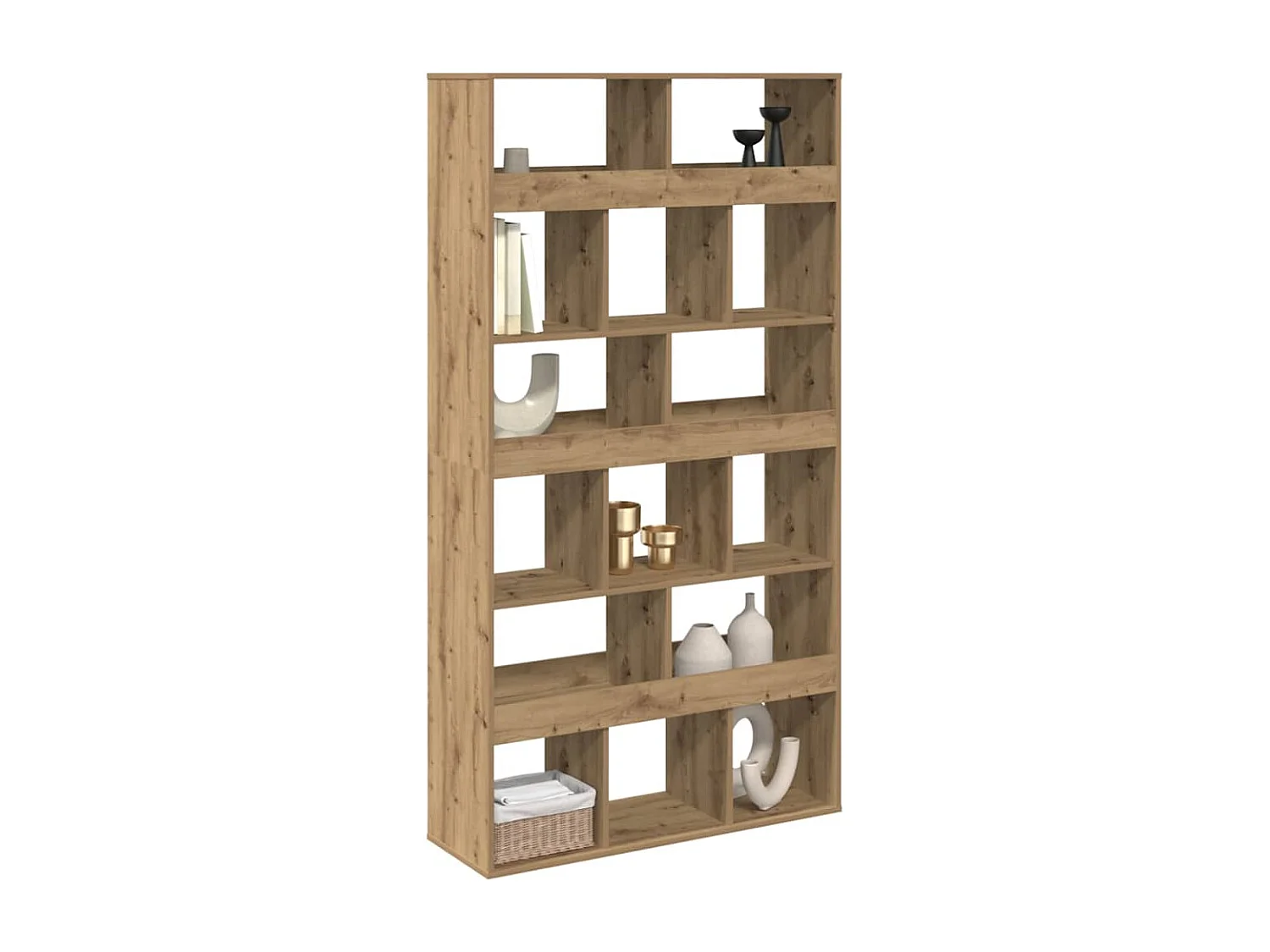 Libreria | Scaffale | Mobile di stoccaggio Rovere Artigianale 100x33x187,5cm in Legno Multistrato