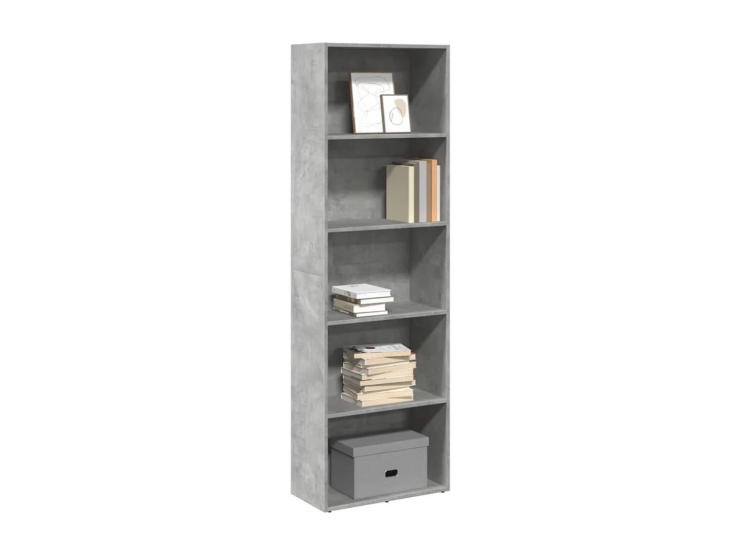 Libreria | Scaffale | Mobile di stoccaggio Grigio Cemento 60x30x189 cm in Legno Multistrato