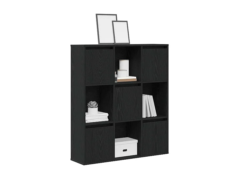 Libreria | Scaffale | Mobile di stoccaggio Rovere Nero 89x24x101,5 cm in Legno Multistrato