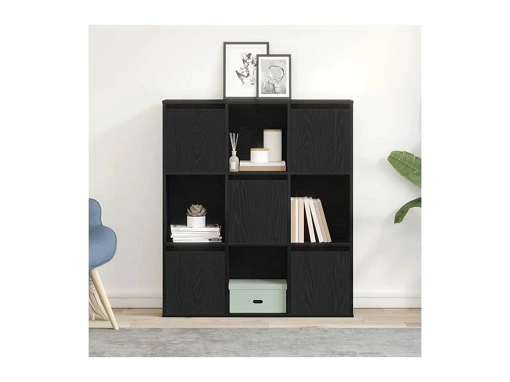 Libreria | Scaffale | Mobile di stoccaggio Rovere Nero 89x24x101,5 cm in Legno Multistrato