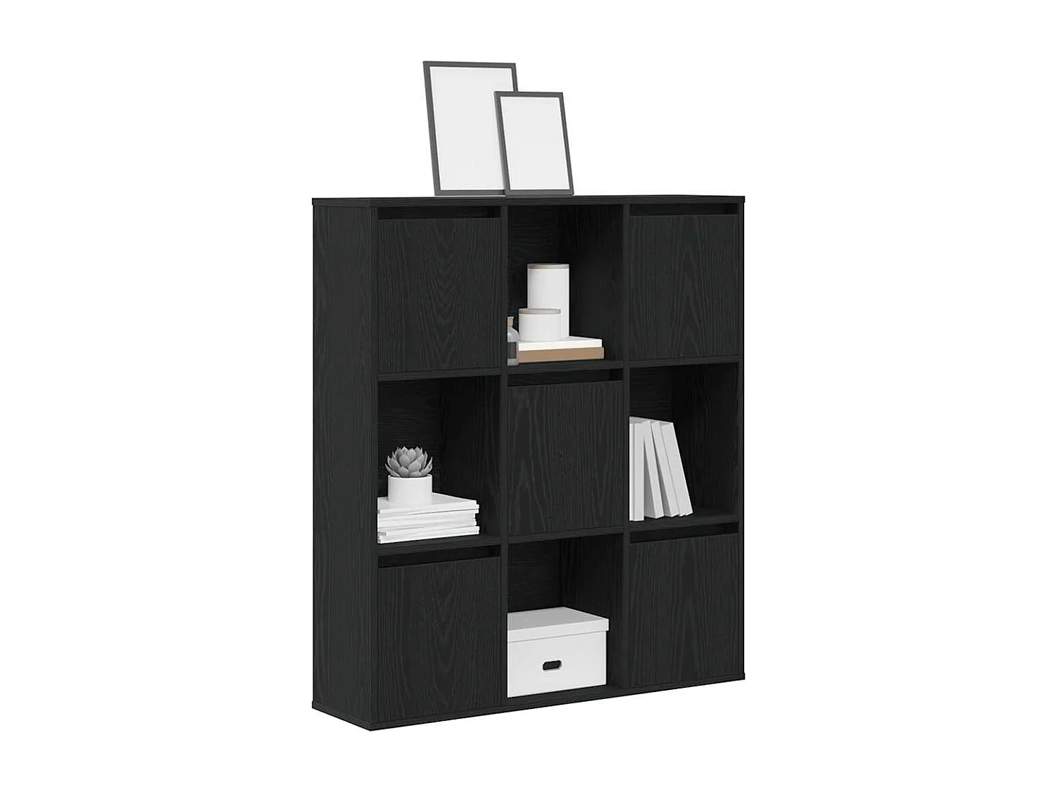 Libreria | Scaffale | Mobile di stoccaggio Rovere Nero 89x24x101,5 cm in Legno Multistrato