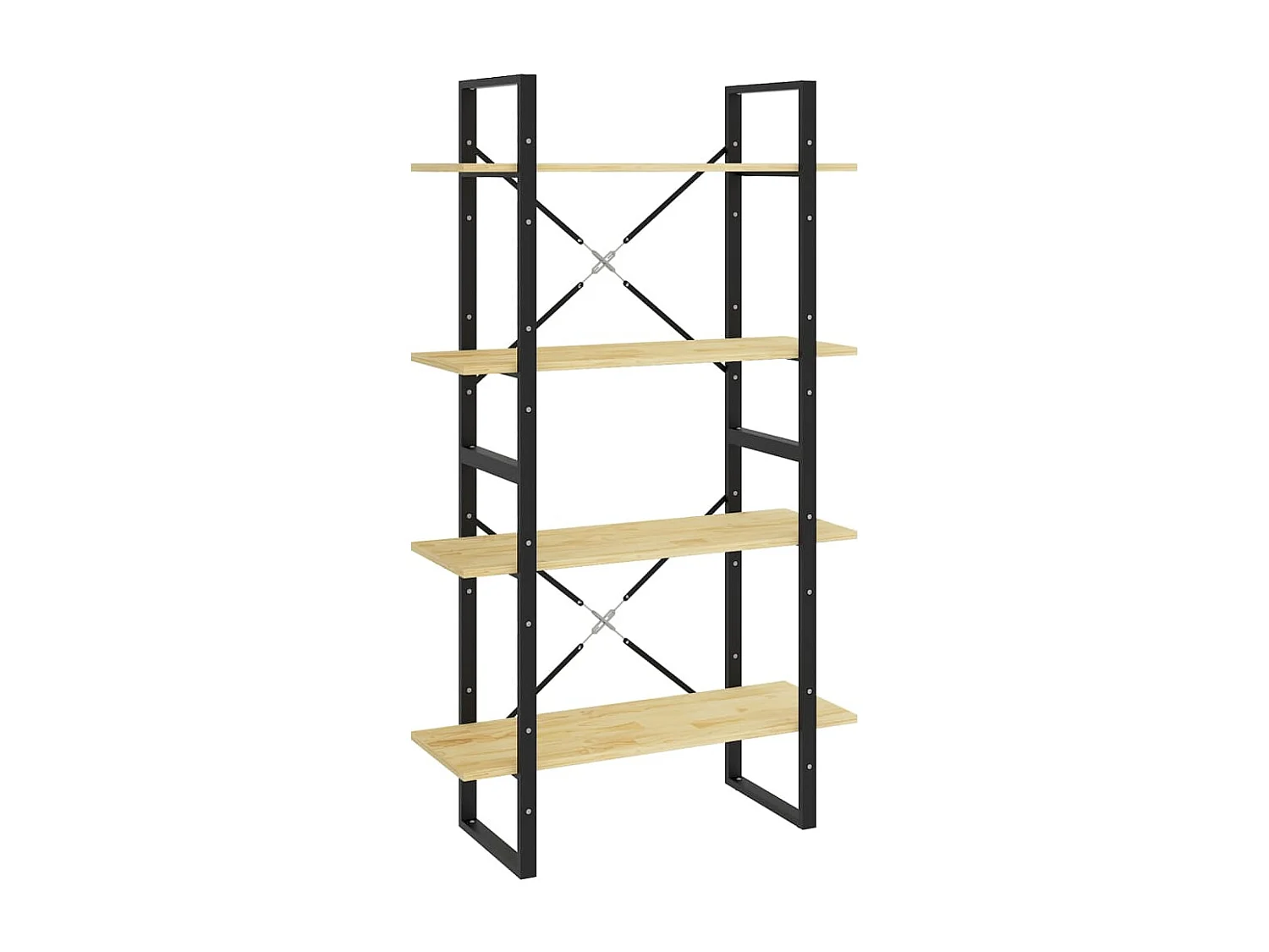 Libreria | Scaffale | Mobile di stoccaggio a 4 Ripiani 80x30x140 cm in Legno Massello di Pino