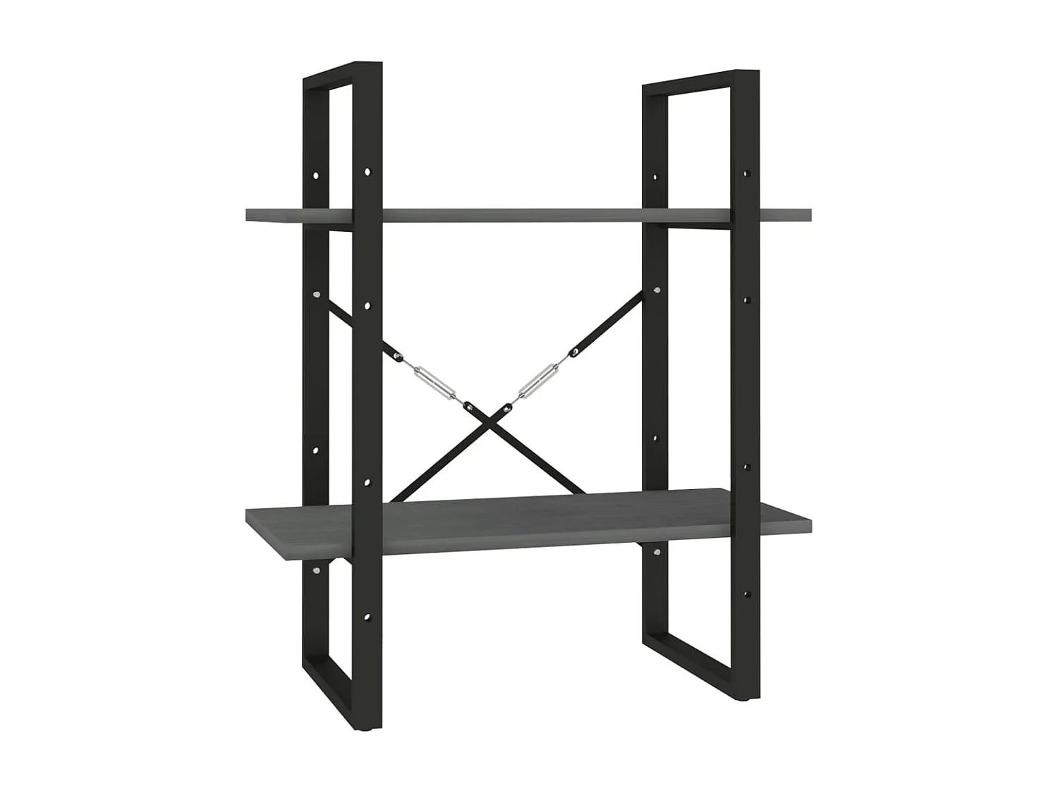 Bibliothèque | Etagère de rangement | Meuble de rangement à 2 niveaux Gris 60x30x70 cm Bois de pin massif