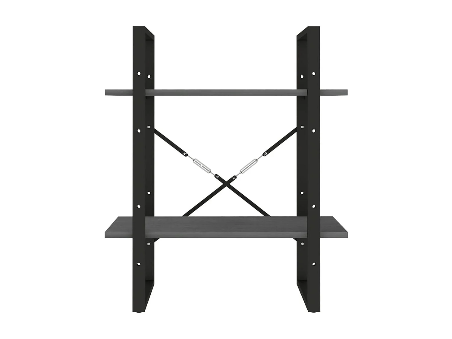 Bibliothèque | Etagère de rangement | Meuble de rangement à 2 niveaux Gris 60x30x70 cm Bois de pin massif