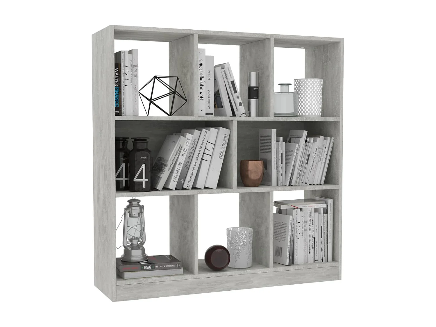 Libreria | Scaffale | Mobile di stoccaggio Grigio Cemento 97,5x29,5x100 cm in Legno Multistrato