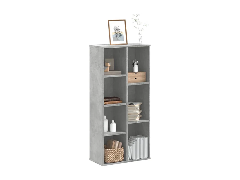 Bibliothèque | Etagère de rangement | Meuble de rangement gris béton 50x25x105 cm bois d'ingénierie