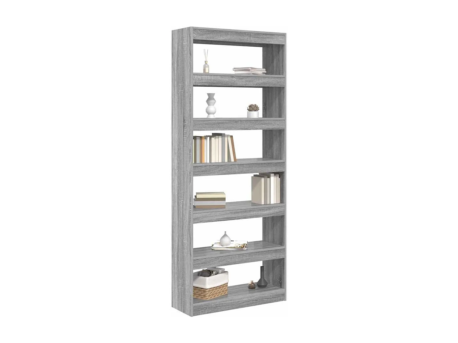 Libreria | Scaffale | Mobile di stoccaggio Grigio sonoma 80 x 30 x 198 cm Legno multistrato