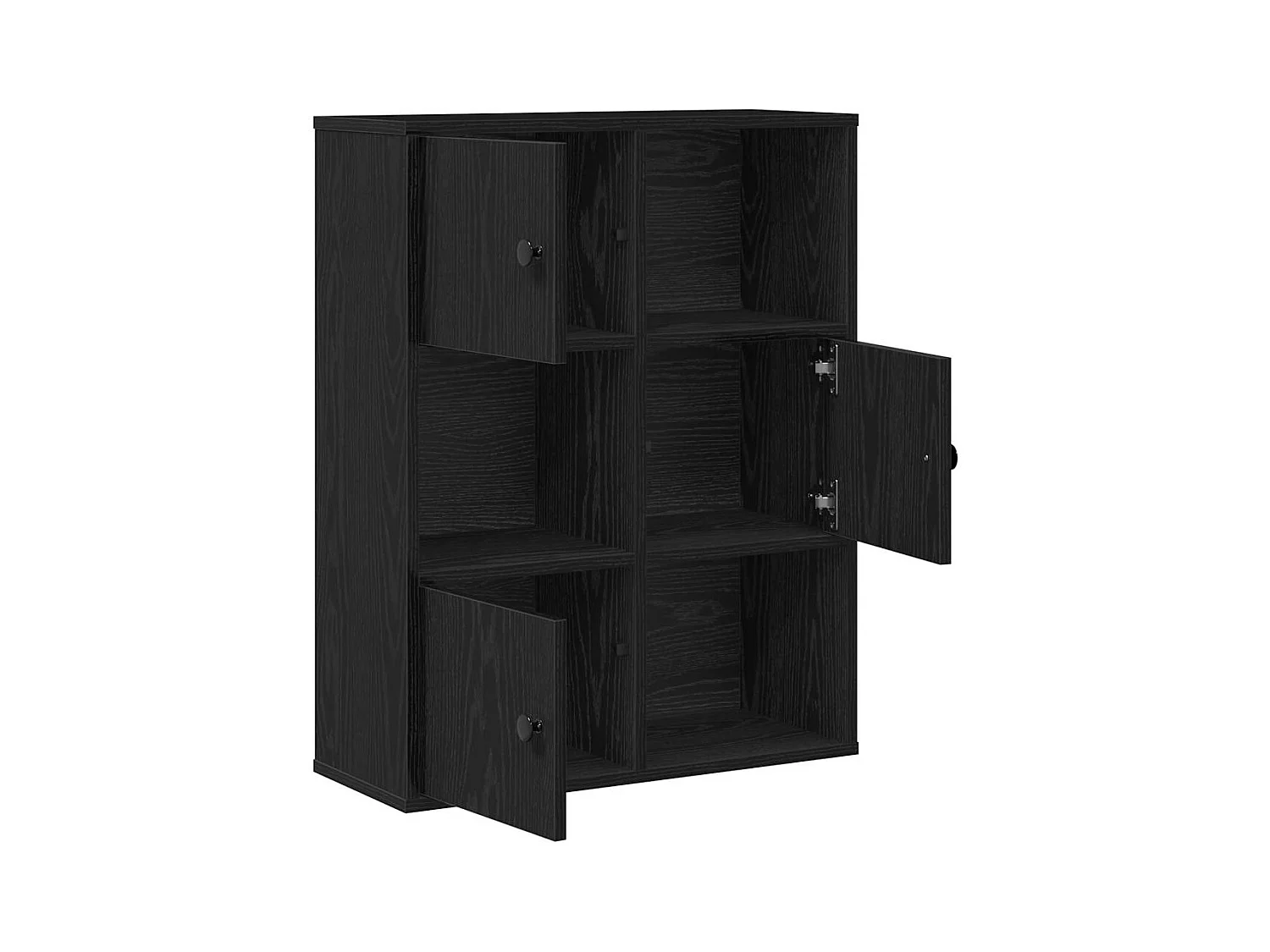Libreria | Scaffale | Mobile di stoccaggio Rovere Nero 60x24x76,5 cm in Legno Multistrato