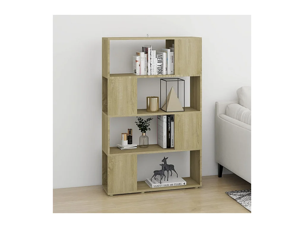 Libreria | Scaffale | Mobile di stoccaggio Divisorio Rovere Sonoma 80x24x124,5 cm in Truciolato