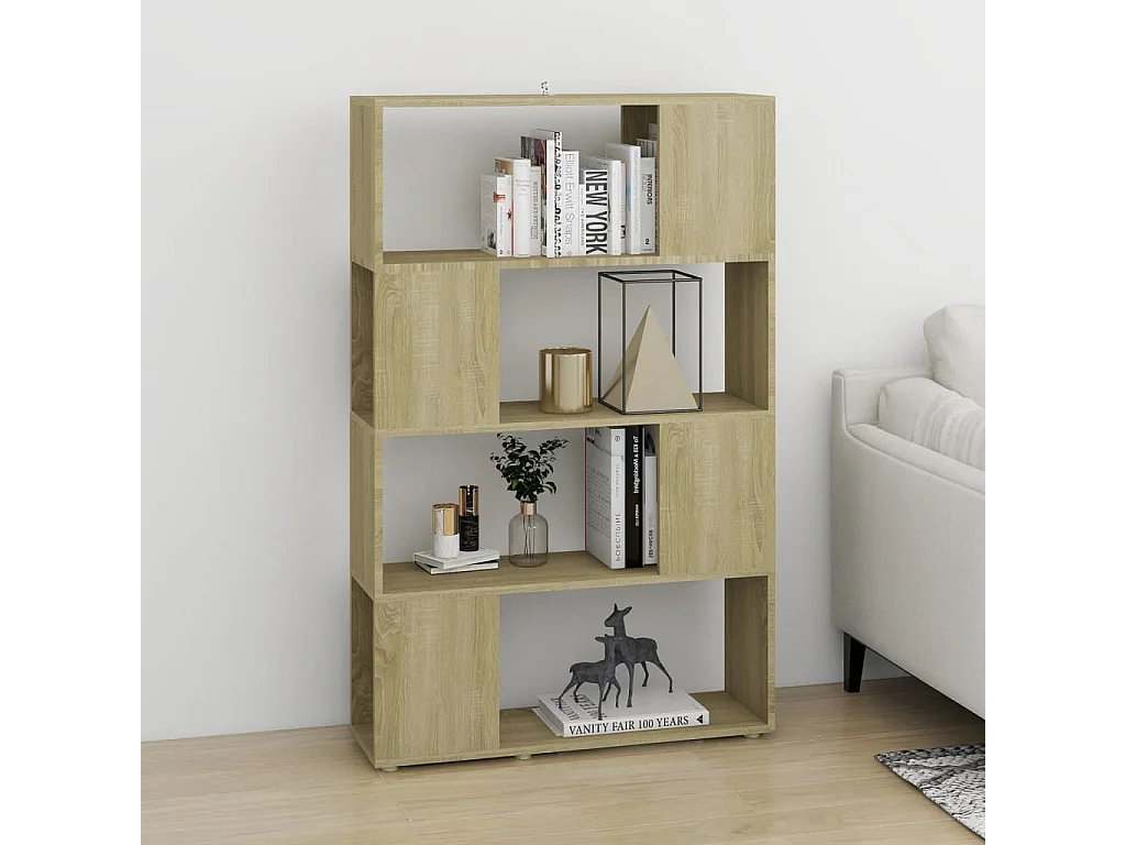 Bibliothèque | Etagère de rangement | Meuble de rangement Chêne Sonoma 80x24x124,5 cm