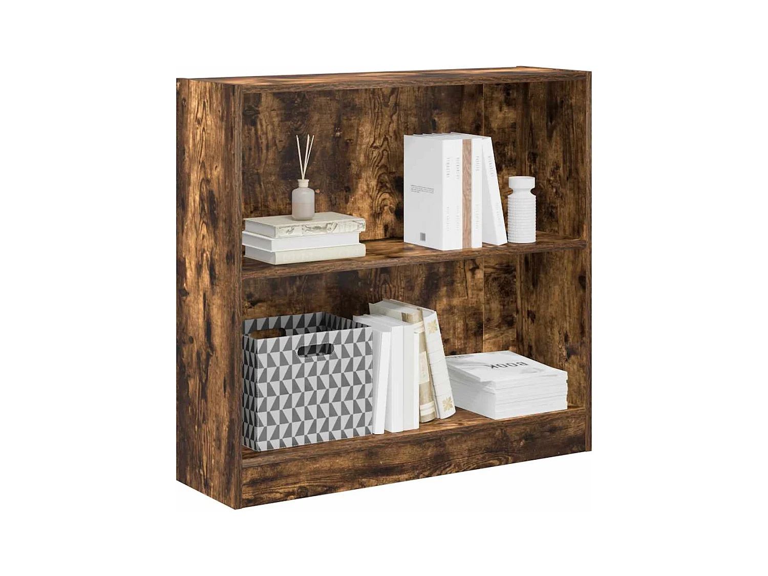 Bibliothèque | Etagère de rangement | Meuble de rangement chêne fumé 80x24x76 cm bois d'ingénierie