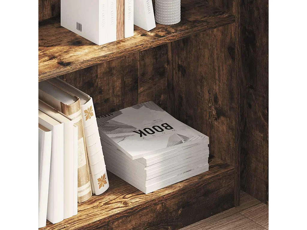Libreria | Scaffale | Mobile di stoccaggio Rovere Fumo 80x24x76 cm in Legno Multistrato