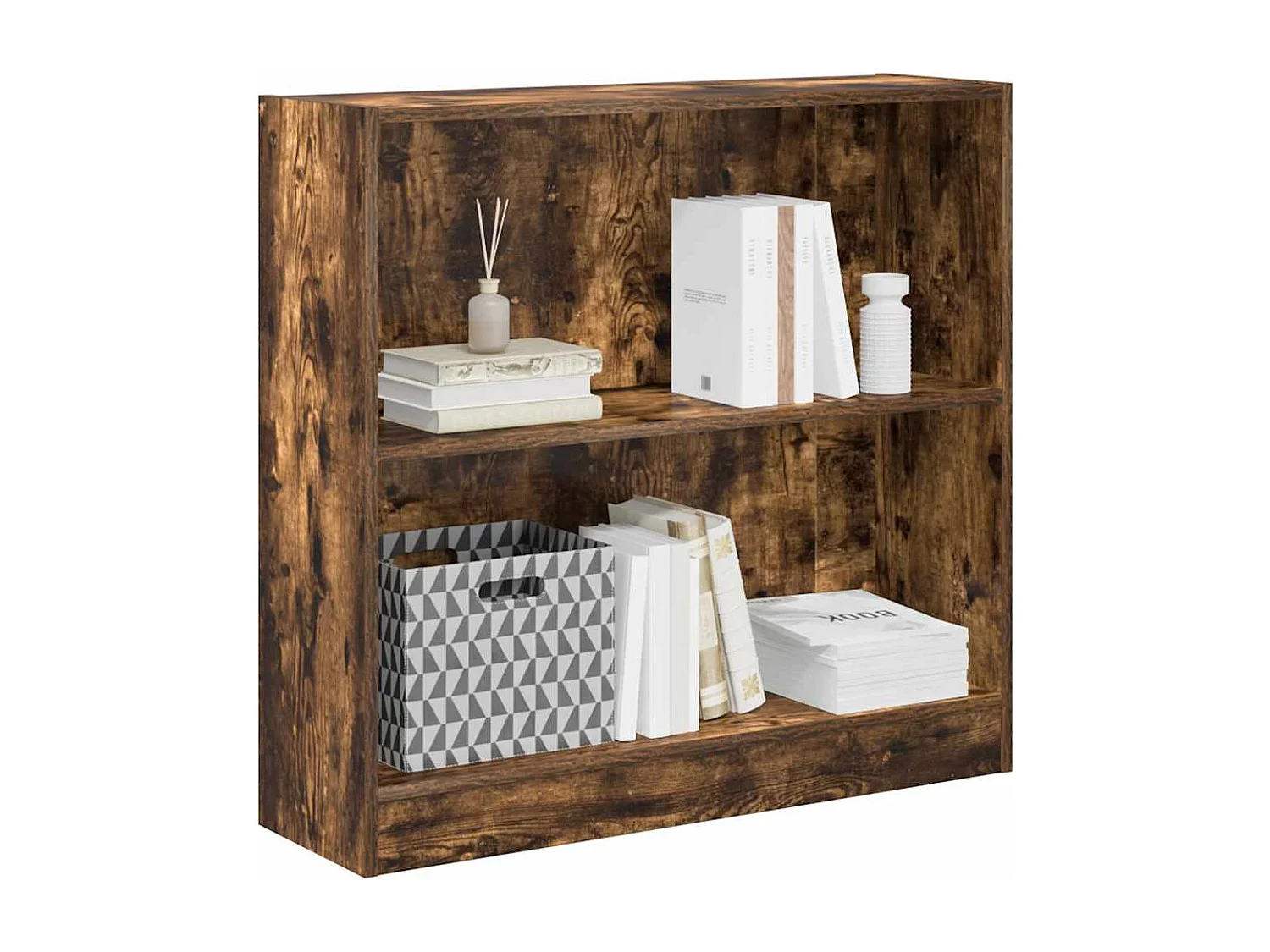 Libreria | Scaffale | Mobile di stoccaggio Rovere Fumo 80x24x76 cm in Legno Multistrato