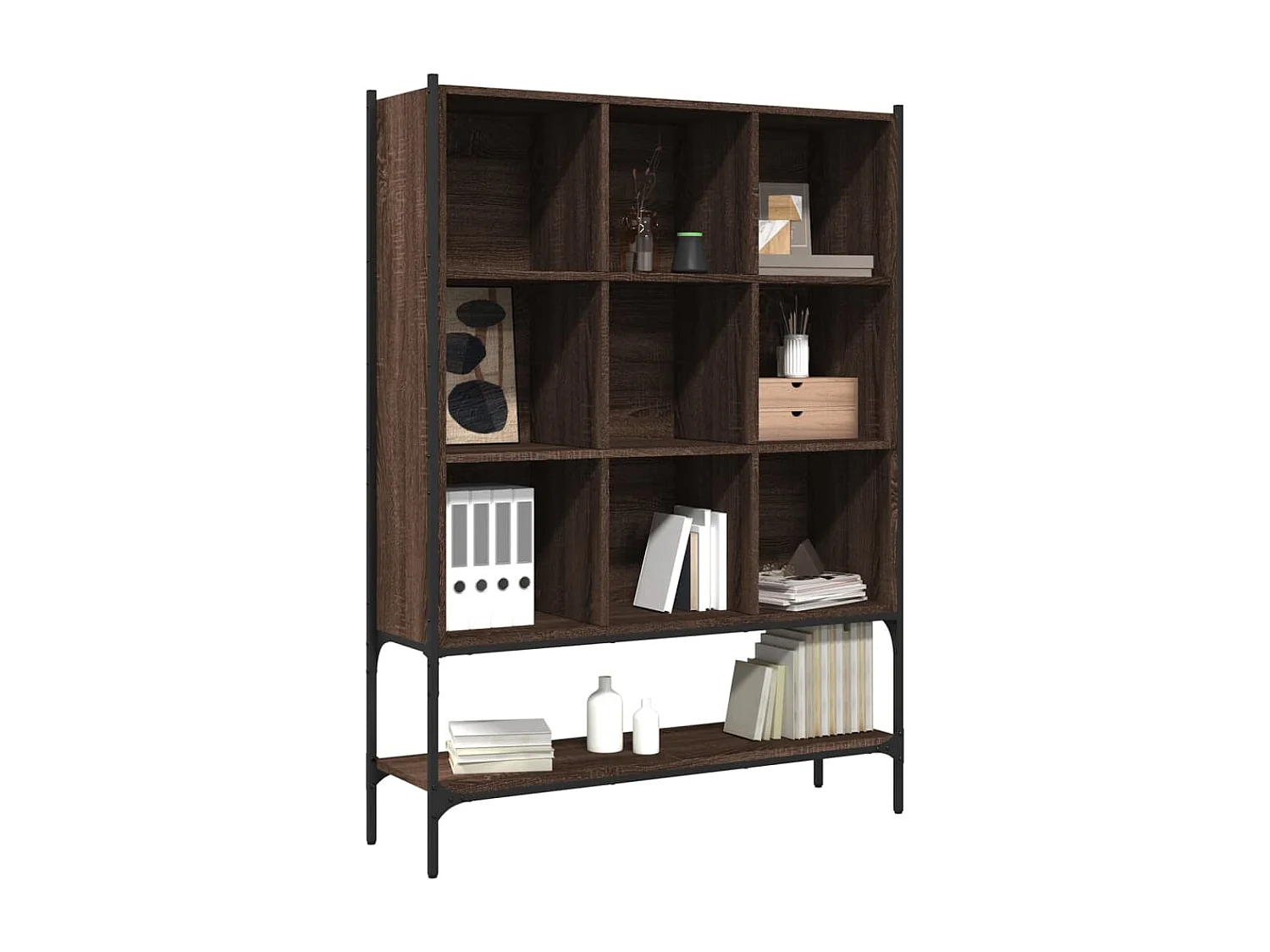 Libreria | Scaffale | Mobile di stoccaggio Rovere Marrone 102x30x141,5 cm in Legno Multistrato