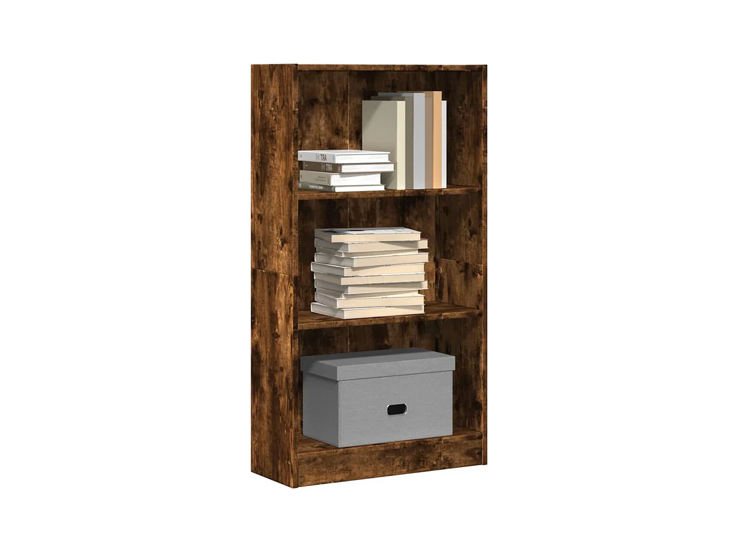Bibliothèque | Etagère de rangement | Meuble de rangement chêne fumé 60x24x109 cm bois d'ingénierie