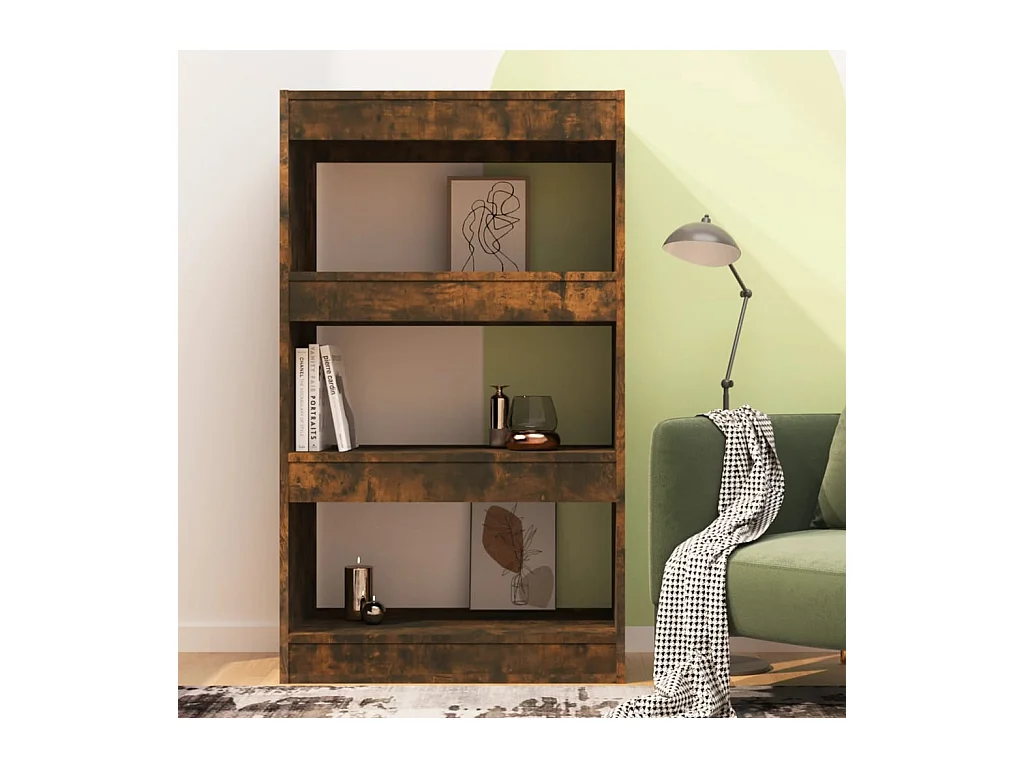 Bibliothèque | Etagère de rangement | Meuble de rangement Chêne fumé Bois d'ingénierie