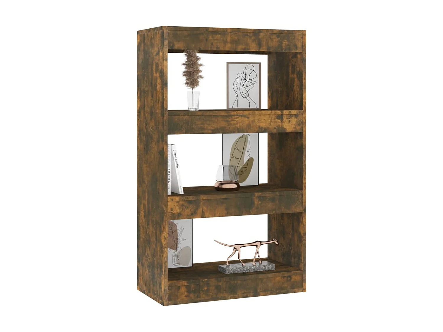 Bibliothèque | Etagère de rangement | Meuble de rangement Chêne fumé Bois d'ingénierie