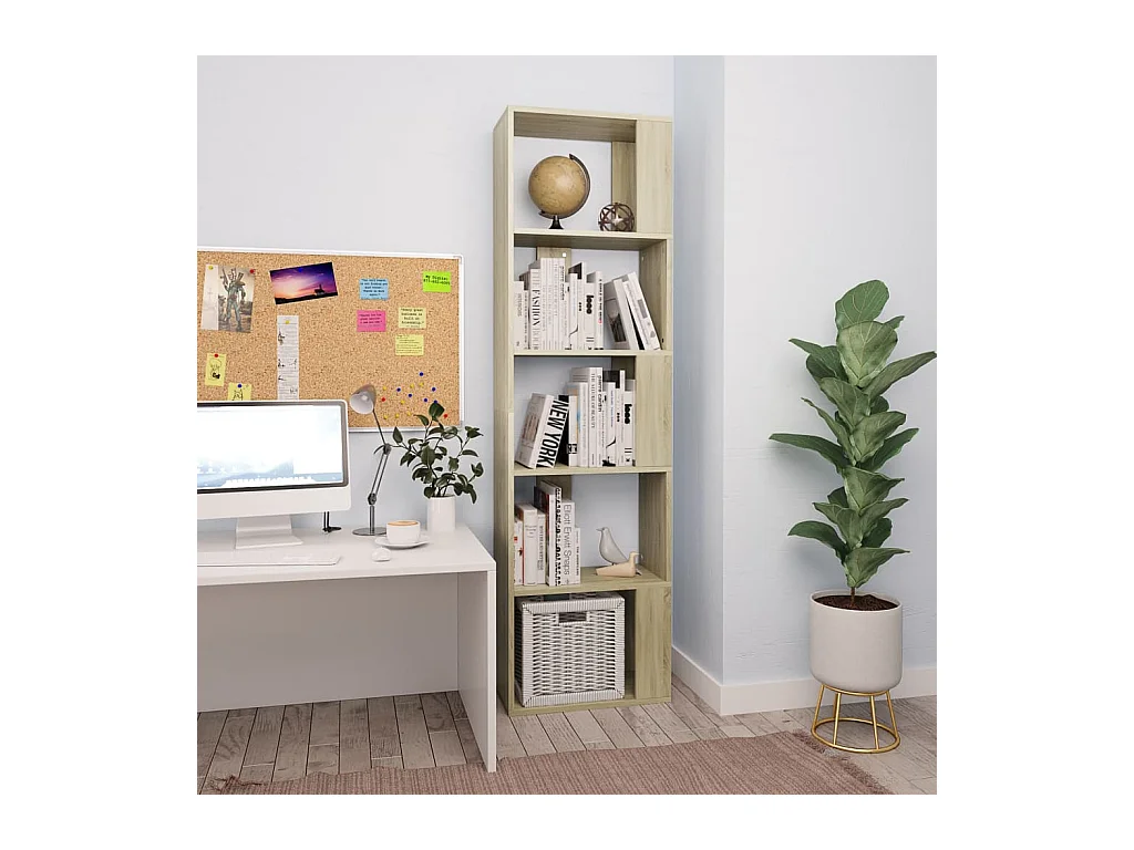 Libreria | Scaffale | Mobile di stoccaggio Divisorio Rovere Sonoma 45x24x159 cm Legno Multistrato