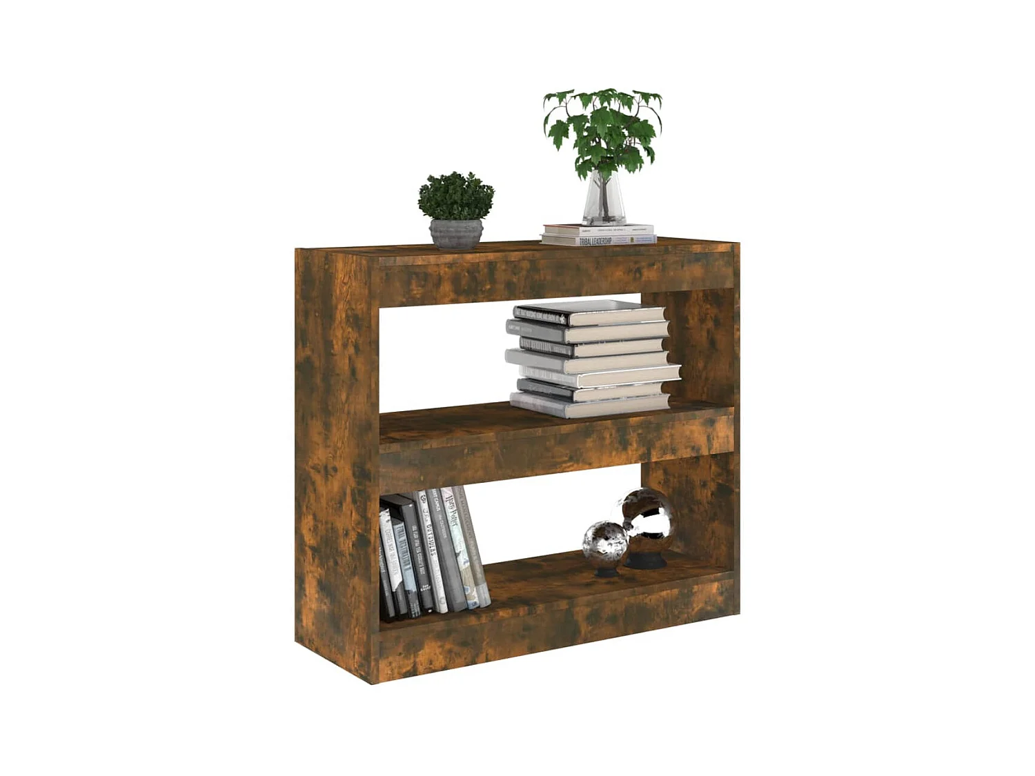 Bibliothèque | Etagère de rangement | Meuble de rangement chêne fumé 80x30x72 cm