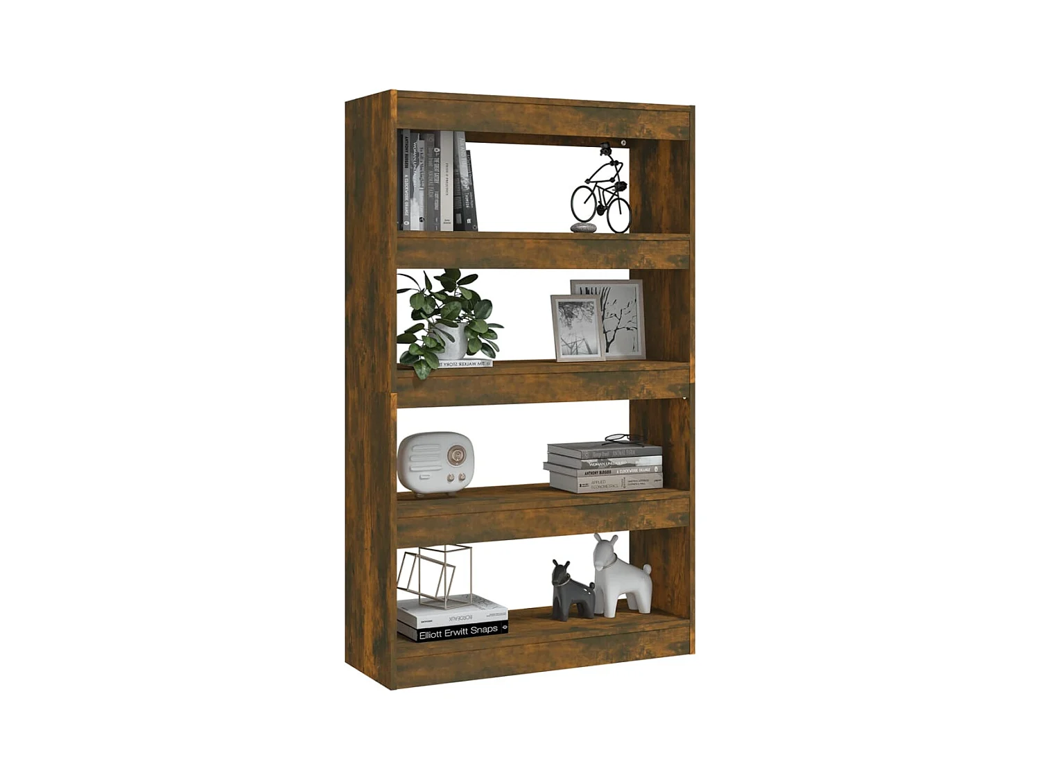 Bibliothèque | Etagère de rangement | Meuble de rangement Chêne fumé Bois d'ingénierie