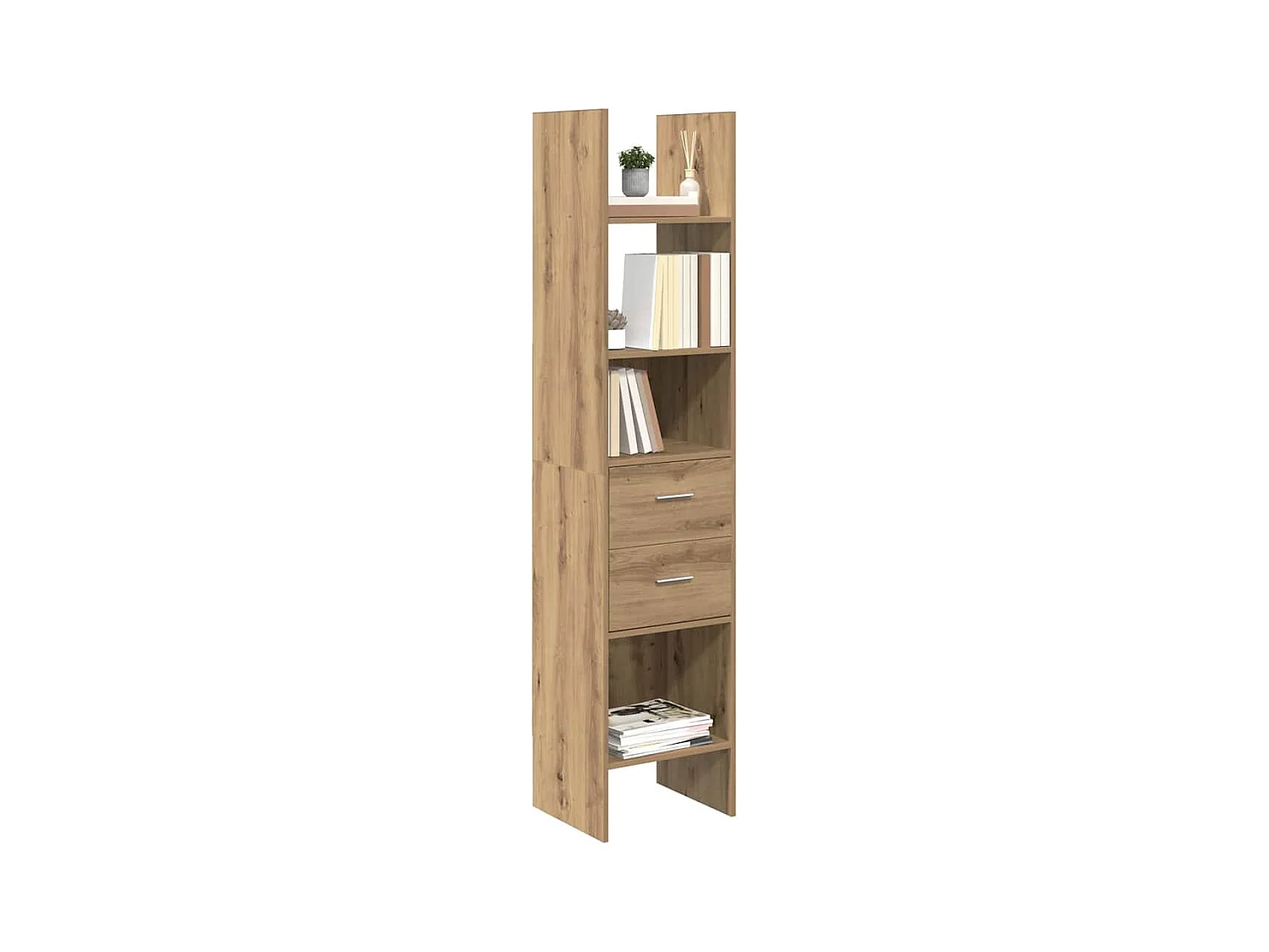 Bibliothèque | Etagère de rangement | Meuble de rangement chêne artisanal 40 x 35 x 180 cm Bois d'ingénierie