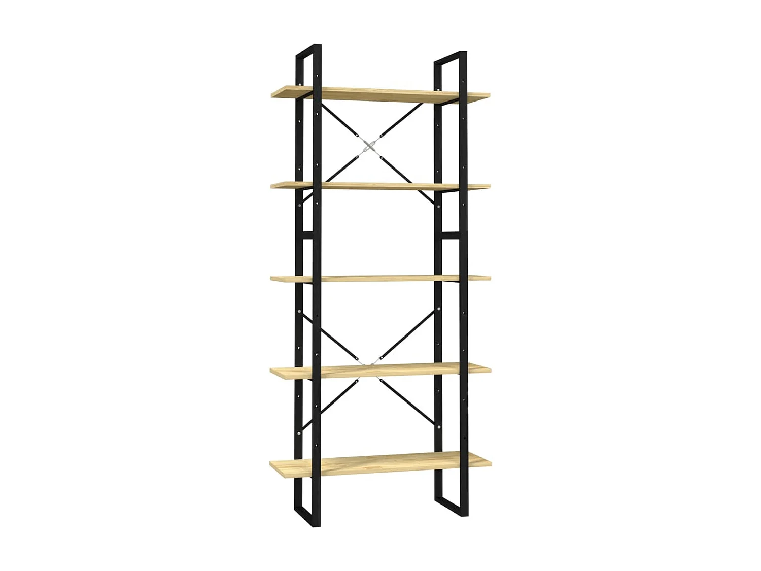 Libreria | Scaffale | Mobile di stoccaggio a 5 Ripiani 80x30x175 cm in Legno Massello di Pino