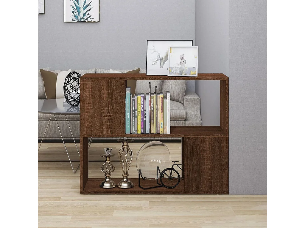 Libreria | Scaffale | Mobile di stoccaggio Divisorio Rovere Marrone 80x24x63 cm