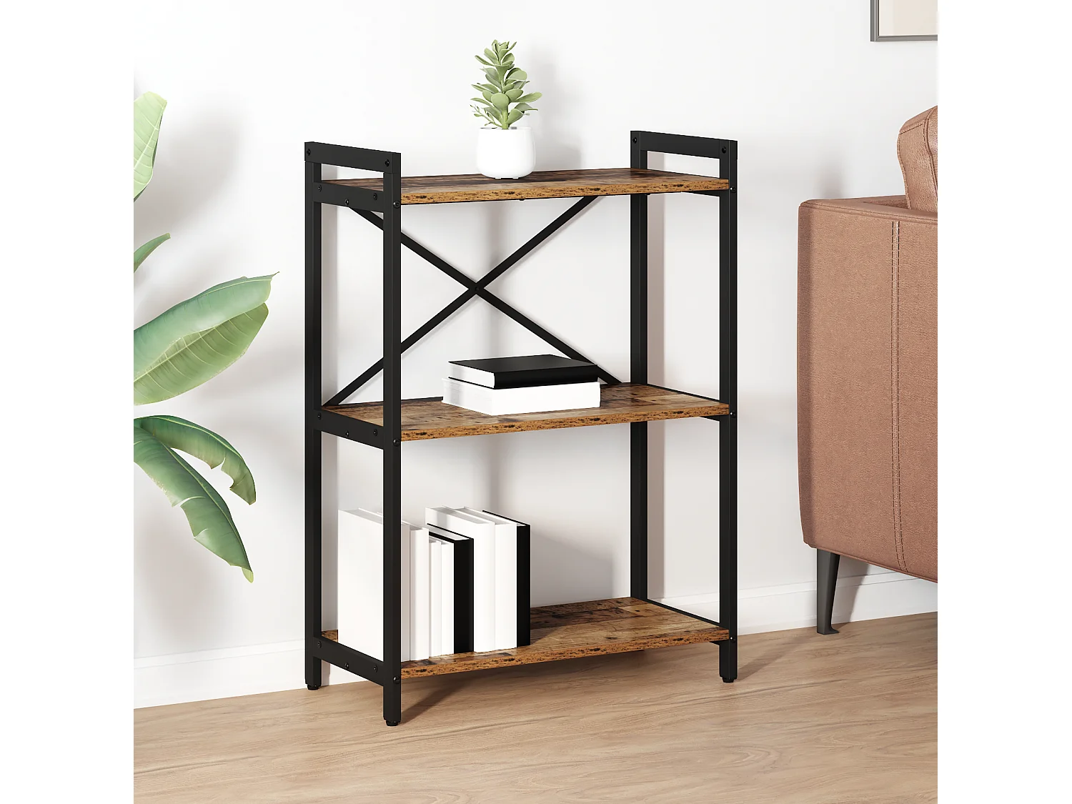 Libreria | Scaffale | Mobile di stoccaggio Legno vecchio 60 x 30 x 83 cm Legno multistrato