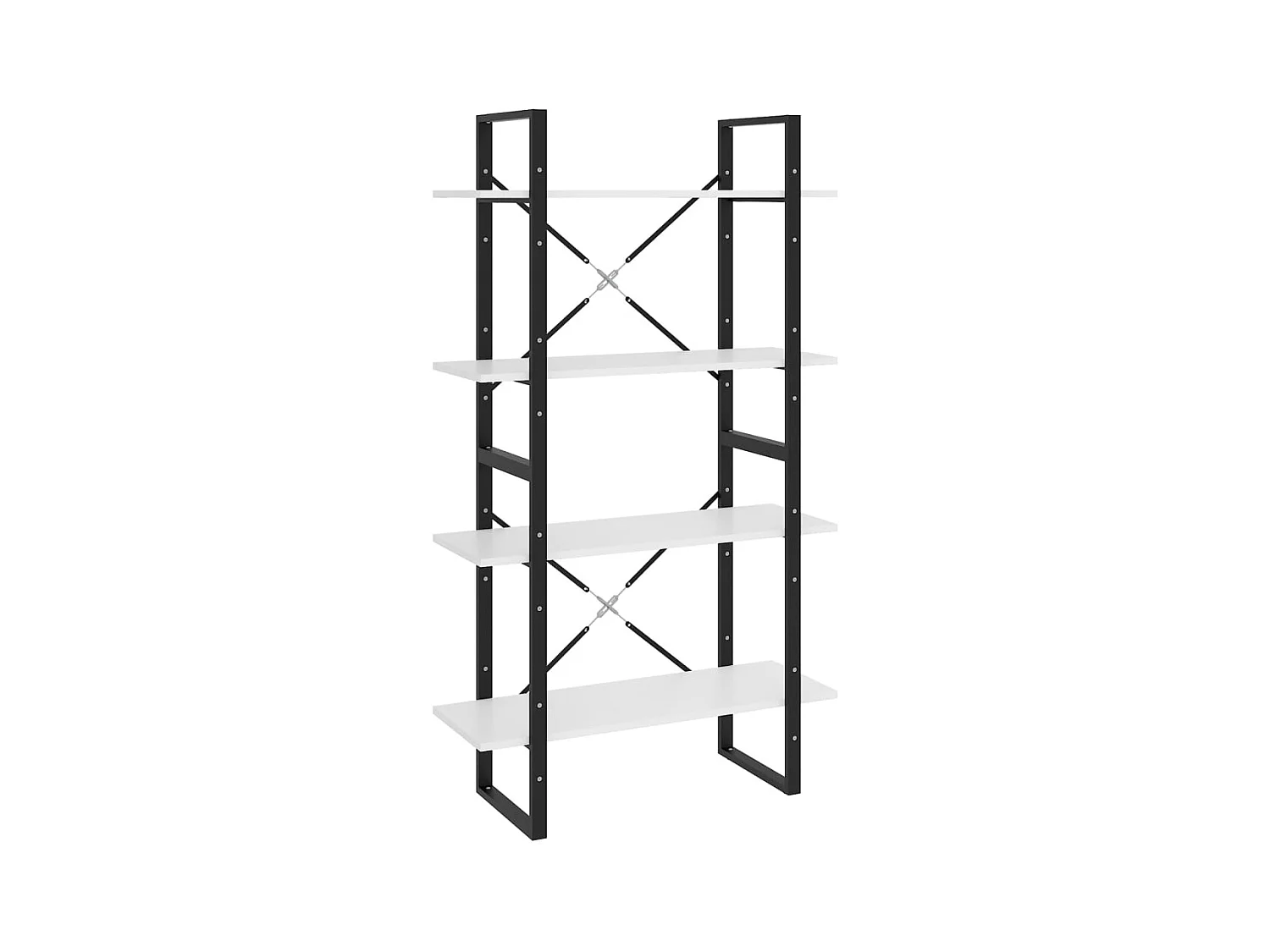 Bibliothèque | Etagère de rangement | Meuble de rangement à 4 niveaux Blanc 80x30x140 cm bois d'ingénierie