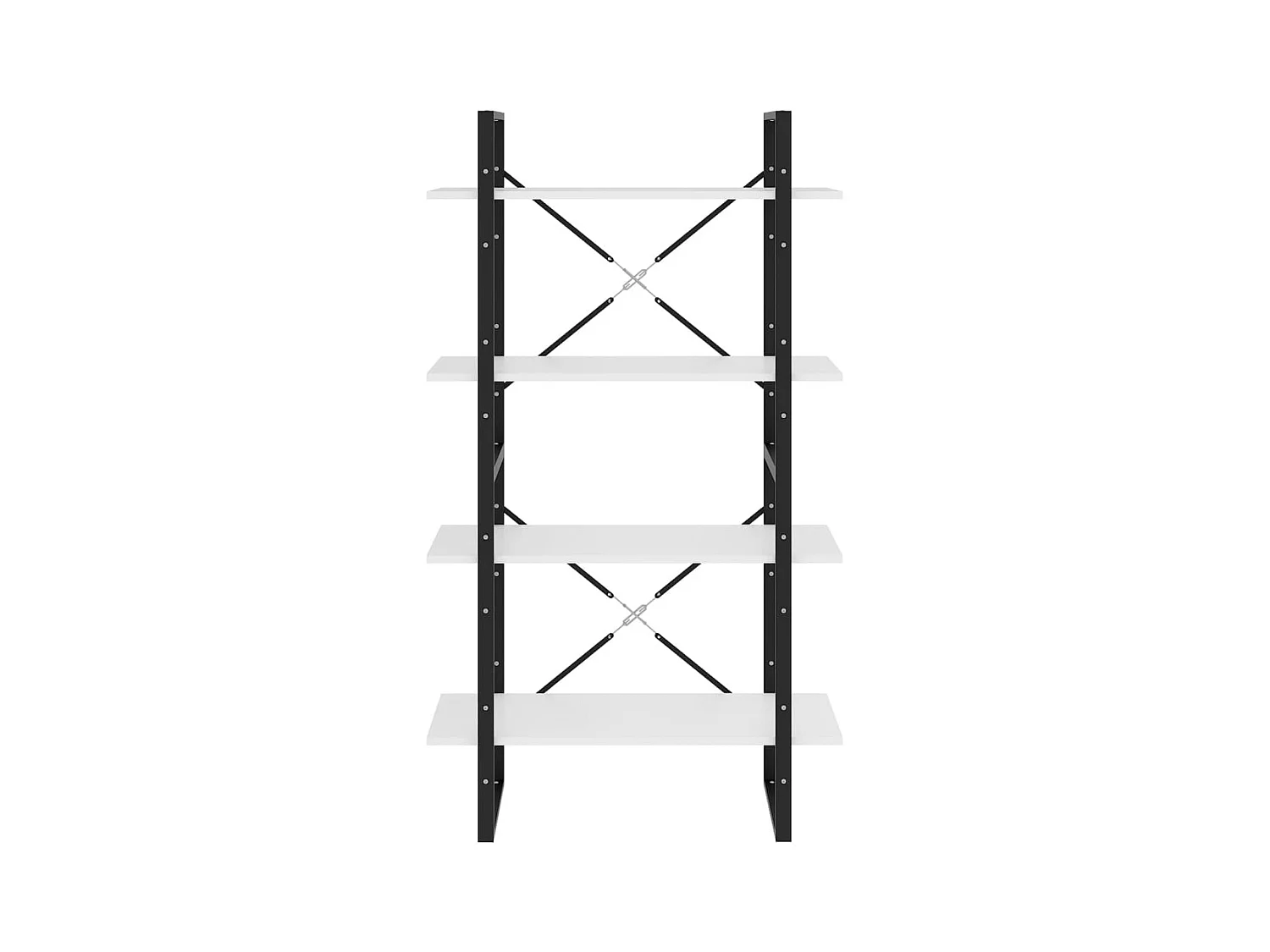 Bibliothèque | Etagère de rangement | Meuble de rangement à 4 niveaux Blanc 80x30x140 cm bois d'ingénierie