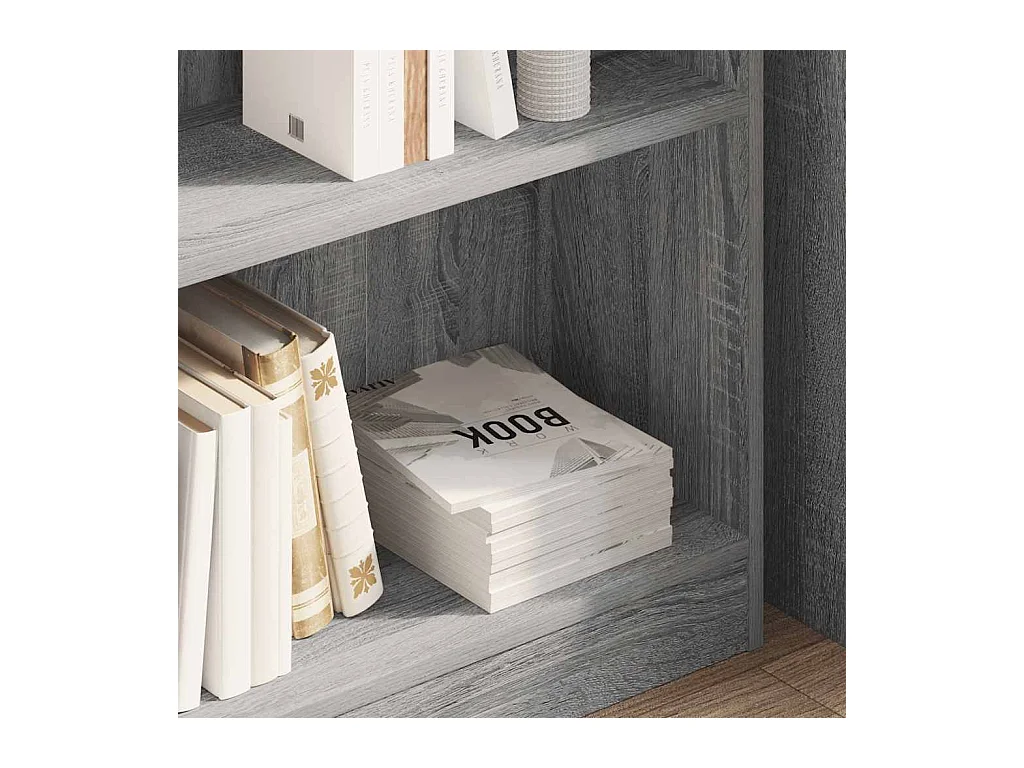 Bibliothèque | Etagère de rangement | Meuble de rangement sonoma gris 80x24x76 cm bois d'ingénierie