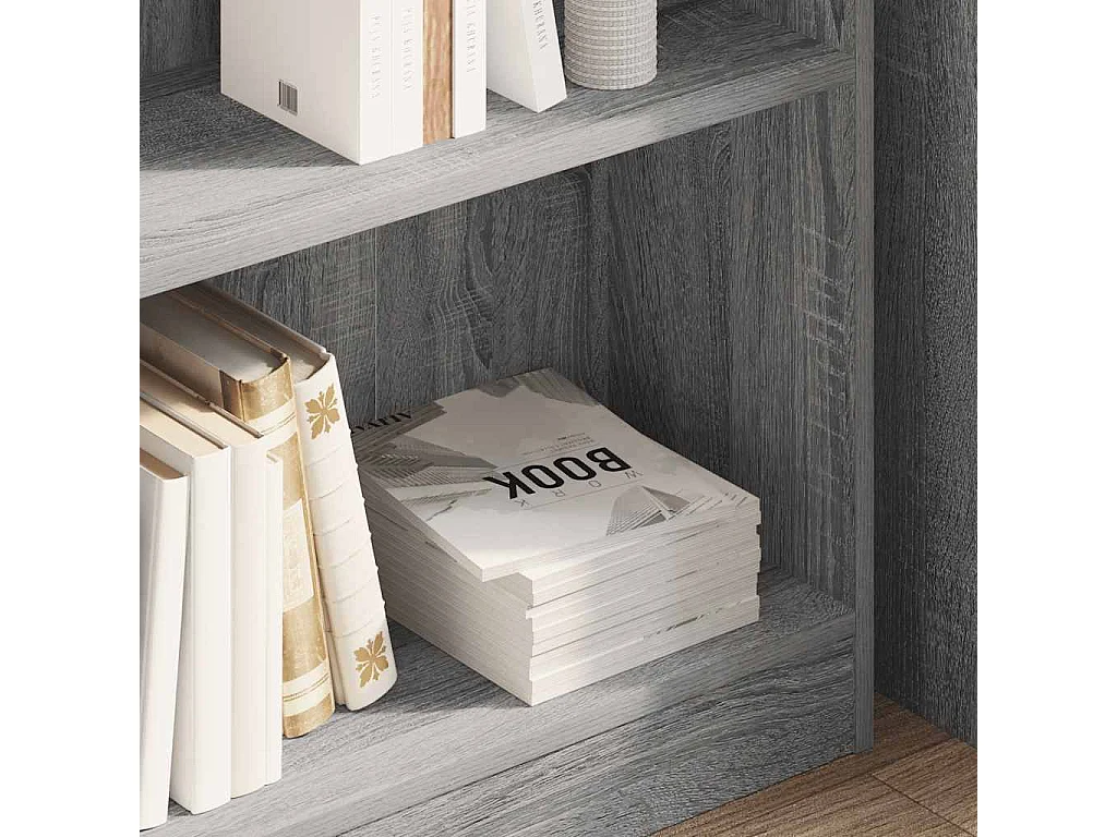 Bibliothèque | Etagère de rangement | Meuble de rangement sonoma gris 80x24x76 cm bois d'ingénierie