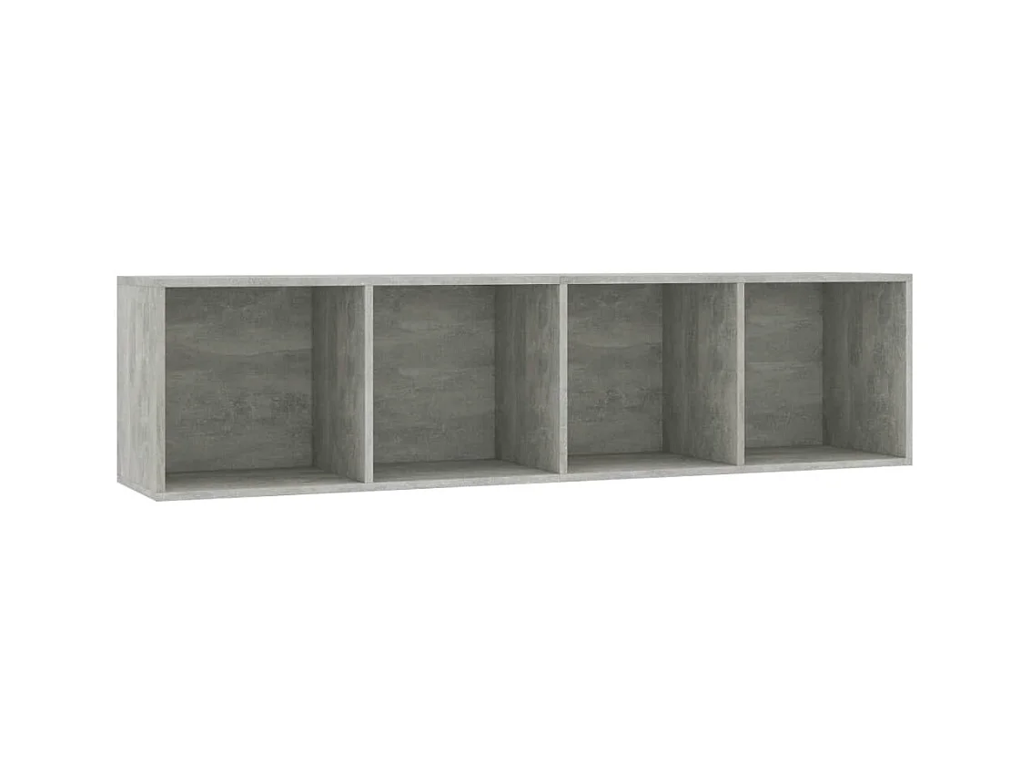 Bibliothèque Meuble TV | Etagère de rangement | Meuble de rangement Gris béton 143x30x36 cm