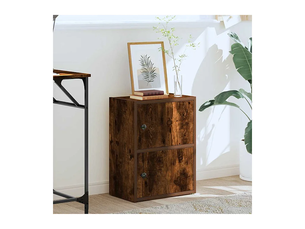 Bibliothèque | Etagère de rangement | Meuble de rangement chêne fumé 40x24x52 cm bois d'ingénierie