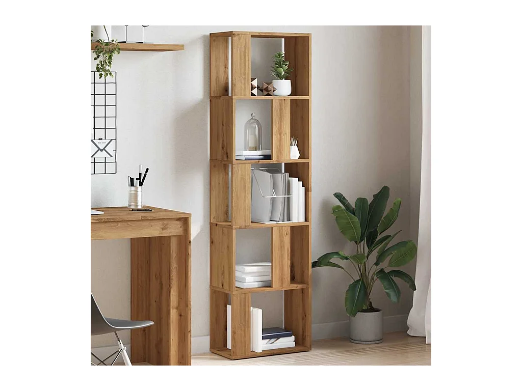 Bibliothèque | Etagère de rangement | Meuble de rangement chêne artisanal 45x24x159 cm bois d'ingénierie
