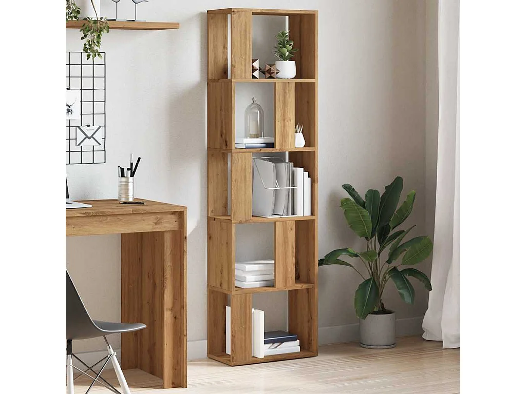 Libreria | Scaffale | Mobile di stoccaggio Rovere Artigianale 45x24x159 cm Legno Multistrato