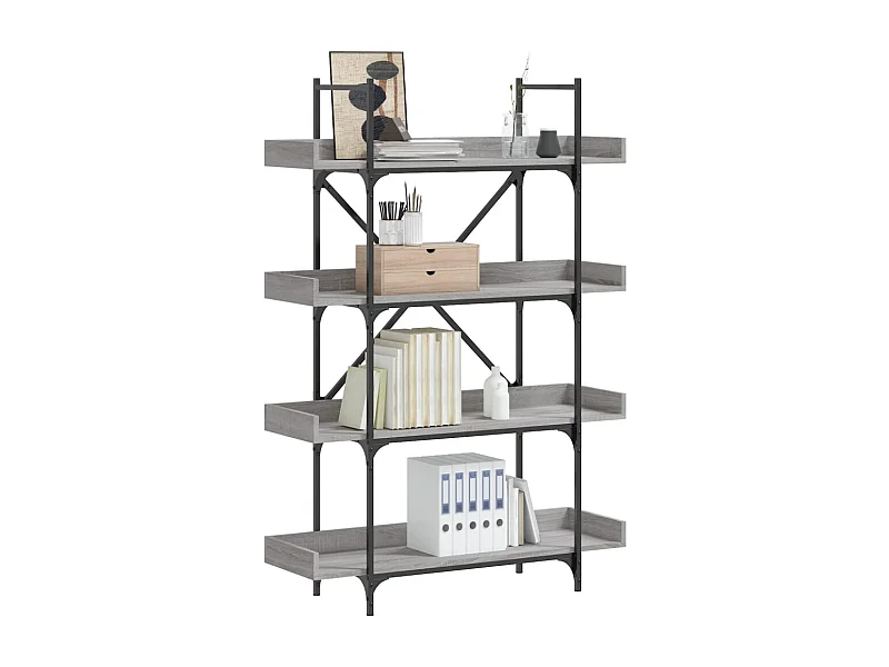 Libreria | Scaffale | Mobile di stoccaggio 4 Ripiani Grigio Sonoma 100x33x145,5 Legno Multistrato