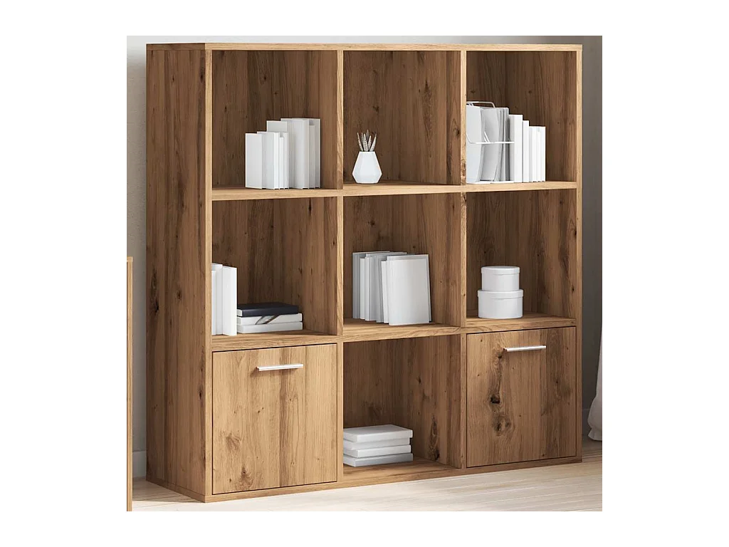 Bibliothèque | Etagère de rangement | Meuble de rangement chêne artisanal 98x29x97,5 cm bois d'ingénierie