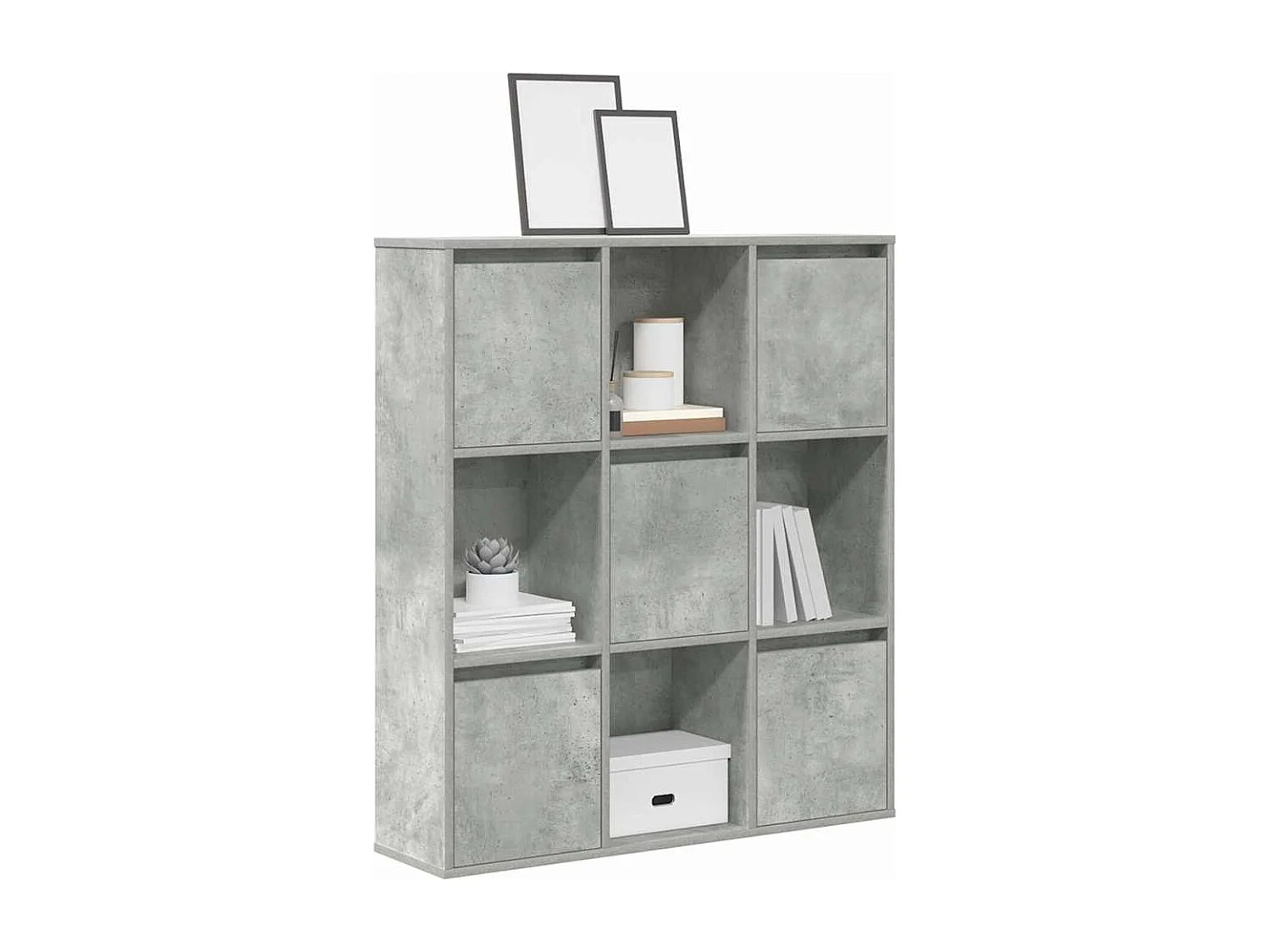 Libreria | Scaffale | Mobile di stoccaggio Grigio Cemento 89x24x101,5 cm in Legno Multistrato