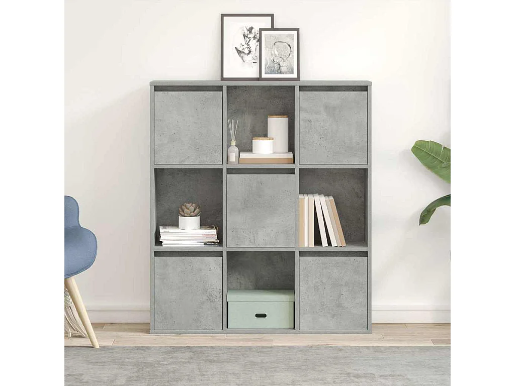 Libreria | Scaffale | Mobile di stoccaggio Grigio Cemento 89x24x101,5 cm in Legno Multistrato