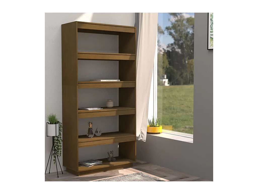 Bibliothèque | Etagère de rangement | Meuble de rangement Marron miel 80x35x167 cm Pin