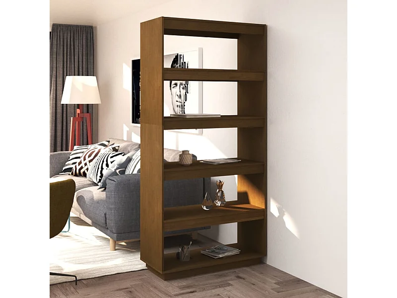 Libreria | Scaffale | Mobile di stoccaggio Divisorio Ambra 80x35x167 cm in Massello di Pino