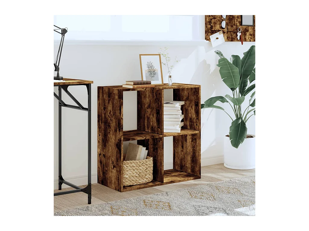 Bibliothèque | Etagère de rangement | Meuble de rangement chêne fumé 68,5x32x68,5 cm bois d'ingénierie