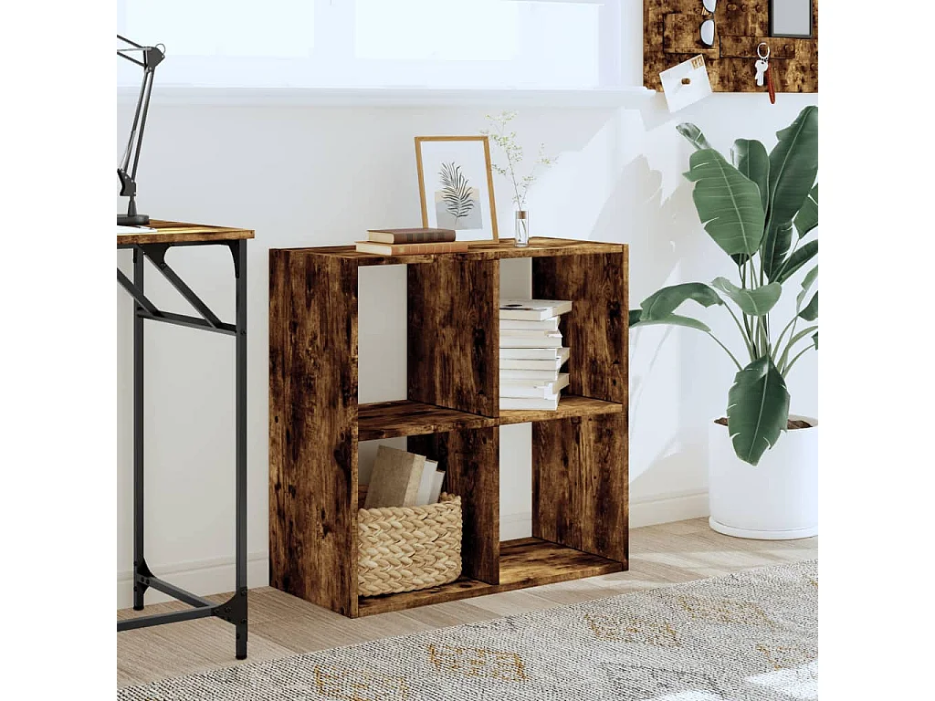 Libreria | Scaffale | Mobile di stoccaggio Rovere Fumo 68,5x32x68,5 cm in Legno Multistrato