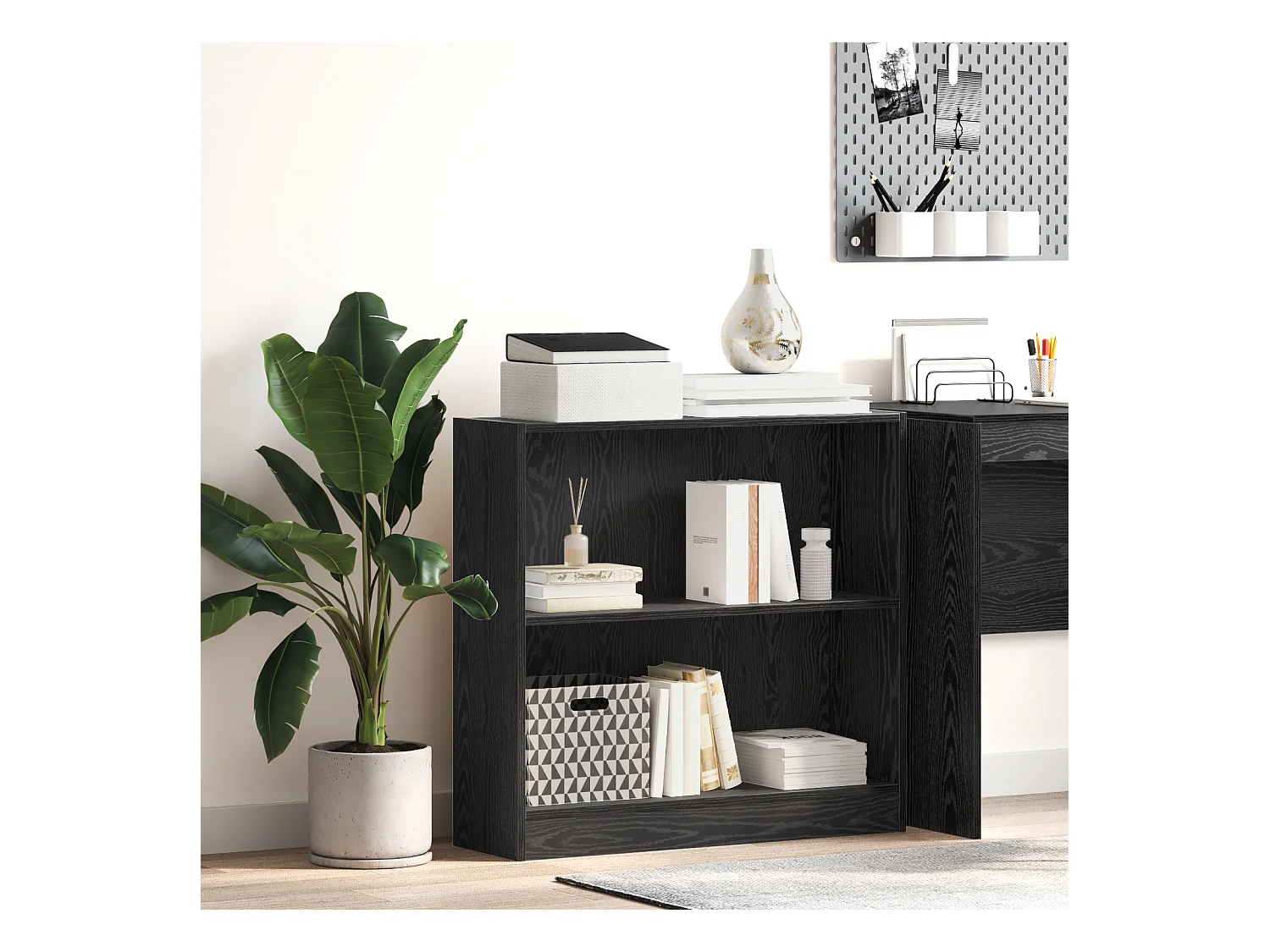 Libreria | Scaffale | Mobile di stoccaggio Rovere nero 80 x 24 x 109 cm Truciolare