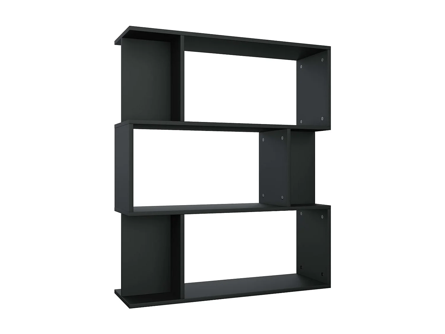 Bibliothèque | Etagère de rangement | Meuble de rangement Noir 80x24x96 cm cm Bois d'ingénierie