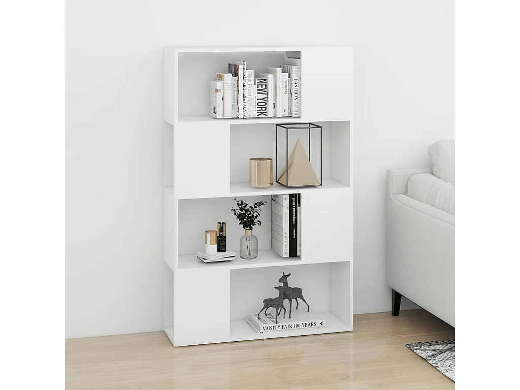 Bibliothèque | Etagère de rangement | Meuble de rangement Blanc Bois d'ingénierie